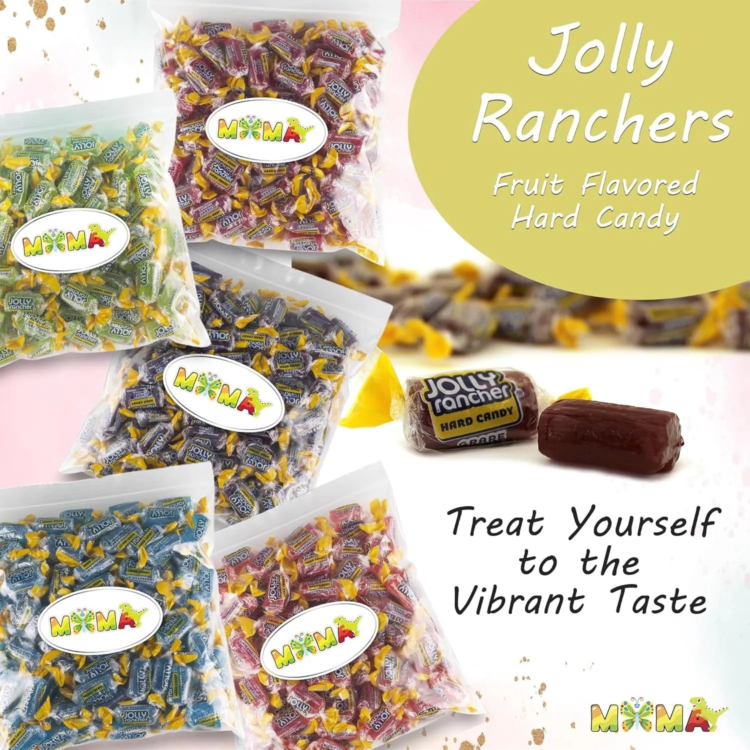 J0lly Ranchrs Hard Candy Watermelon - 1.5 lb Fruit Flavored Made with Real Juice for Mima's Memorial Day Mega Sale Candy - Gluten Free Hard Treats Individually Wrapped Bag