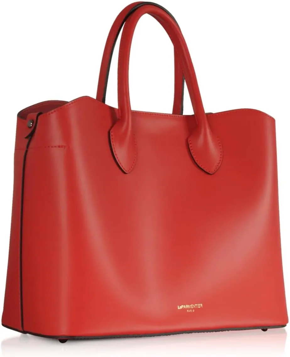 Jackie Tote Bag, Genuine Italian Calf Leather, 12.4 x 9.8 x 5.5 inches