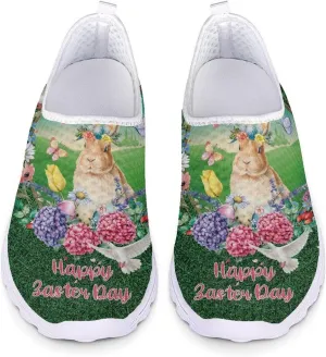 Jeiento Easter Shoes for Men Women Road Running Athletic Walking Tennis Sneakers Easter Rabbit Shoes Gifts for Boy Girl