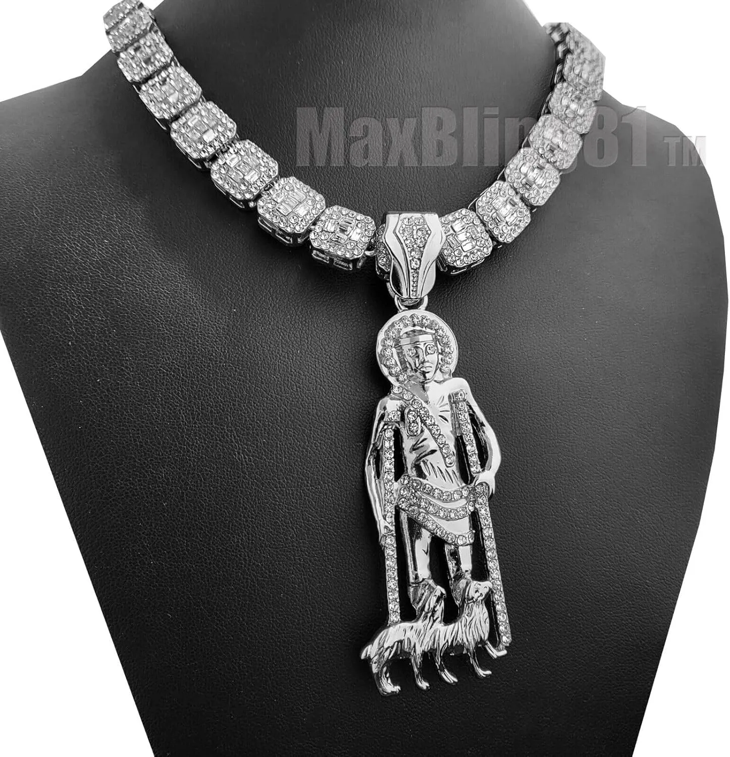 Jewelry For SAN LAZARO Pendant 16" 18" 20" Iced Cubic Zirconia Baguette Stone Chain Necklace Style-2345908-5580