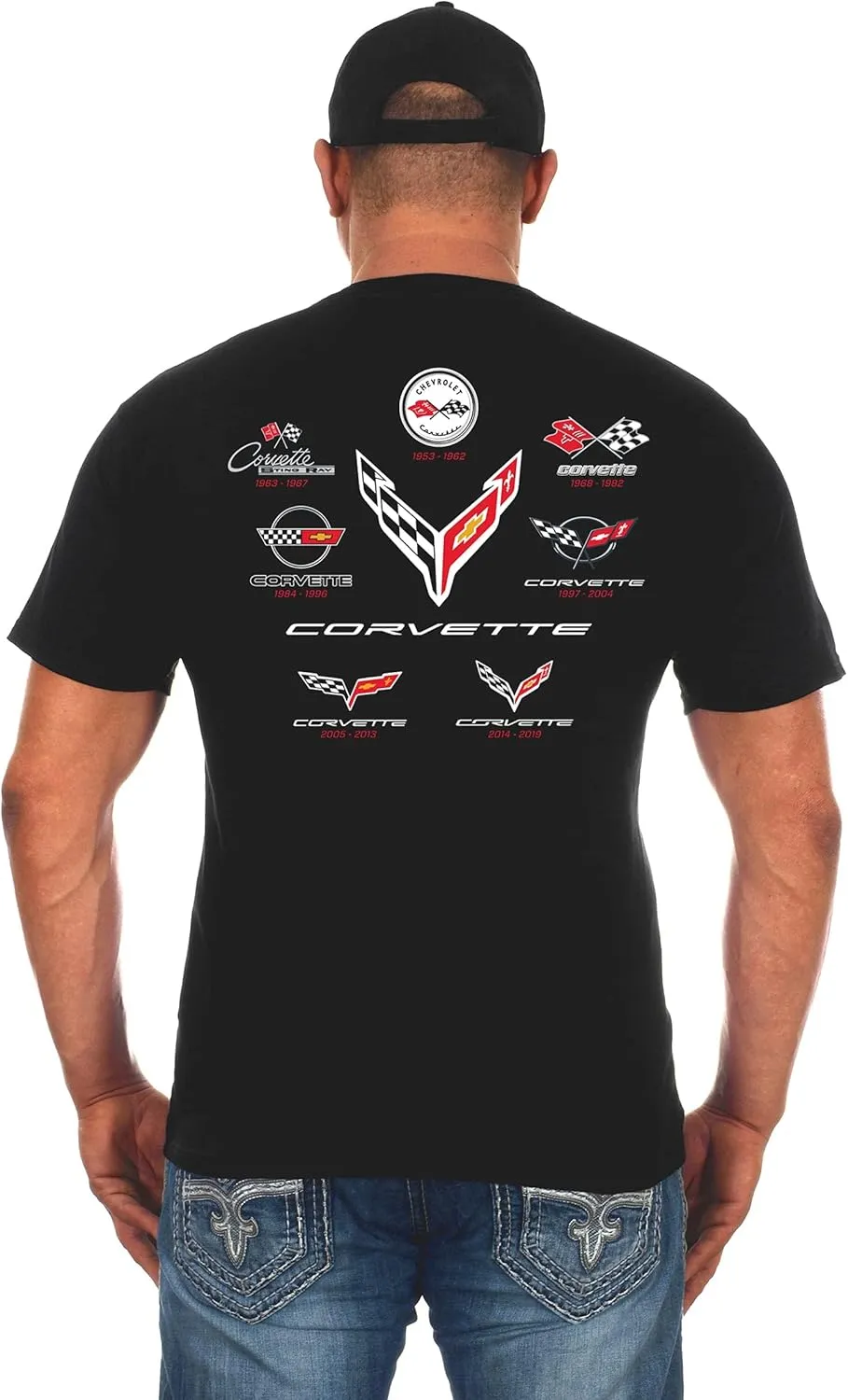 JH DESIGN GROUP Mens Corvette T-Shirt C8 C7 C6 C5 C4 C3 C2 C1 Collage Shirt