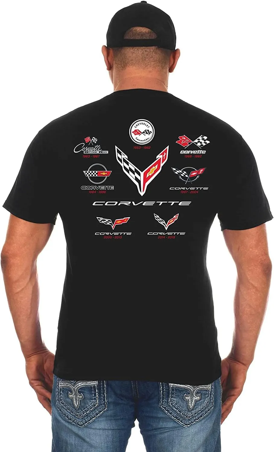 JH DESIGN GROUP Mens Corvette T-Shirt C8 C7 C6 C5 C4 C3 C2 C1 Collage Shirt