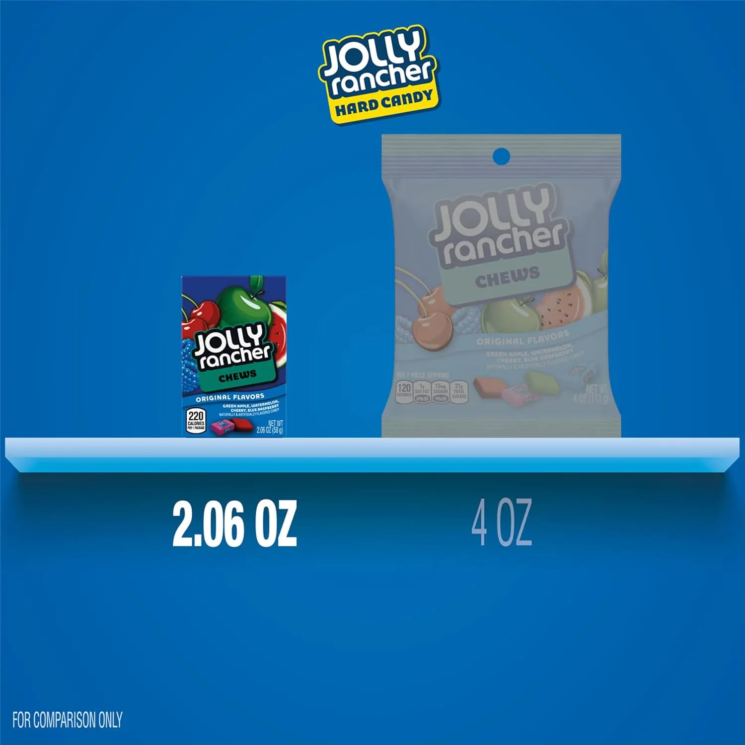 JOLLY RANCHER Chews Assorted Fruit Flavored Candy Box, 2.06 oz (12 Count)