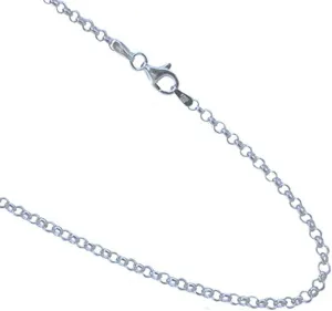 JOSCO 2.5mm Rolo Chain .925 Italian Sterling Silver Link Necklace. 16,18,20,22,24,30 Inches