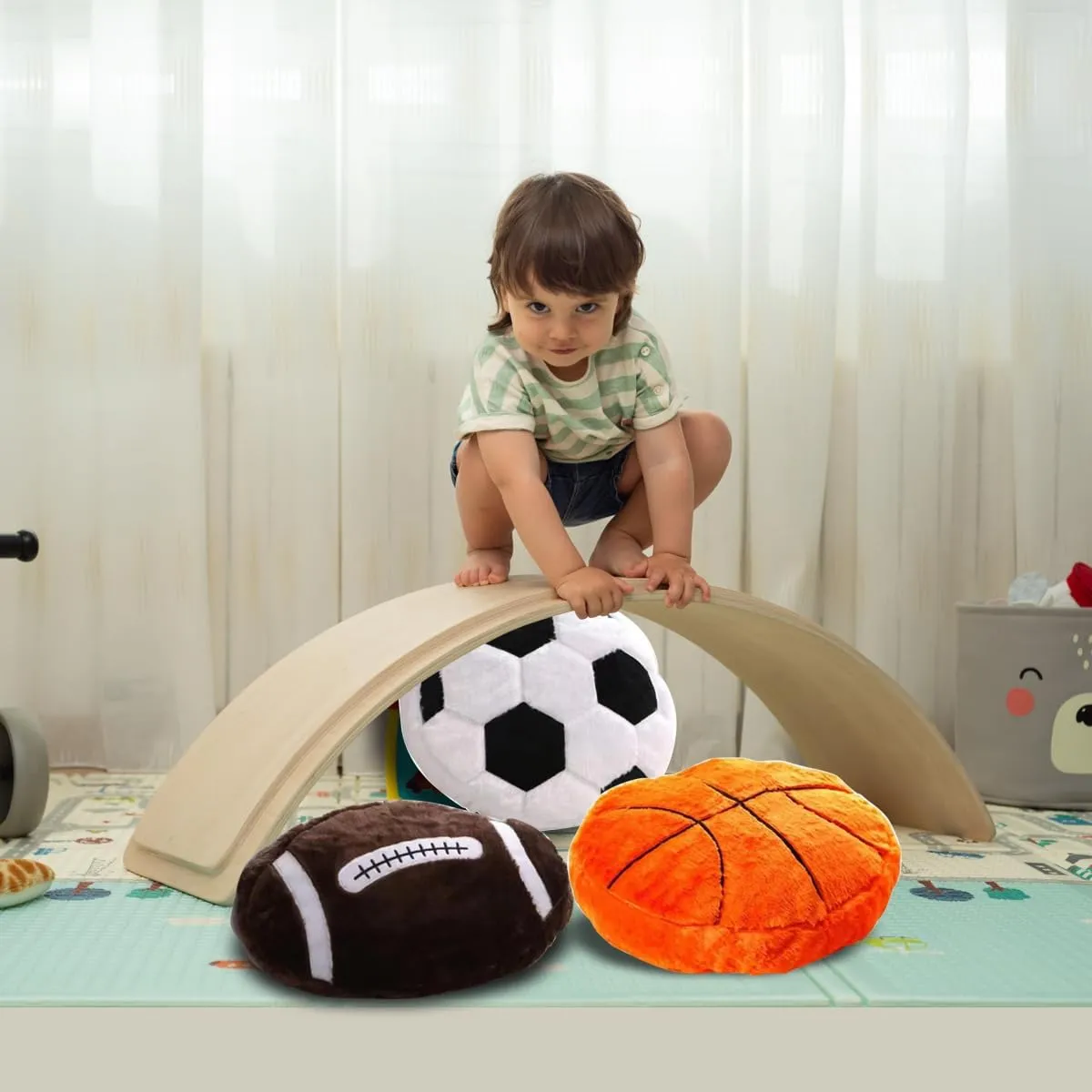JPORSHU 2Pcs Basketball Sports Fluffy Soft Throw Pillow Toy, Basketball Plush Sport Theme Cushion, Sphere Toys Gift for Kids Boy Girls Children Room Decoration