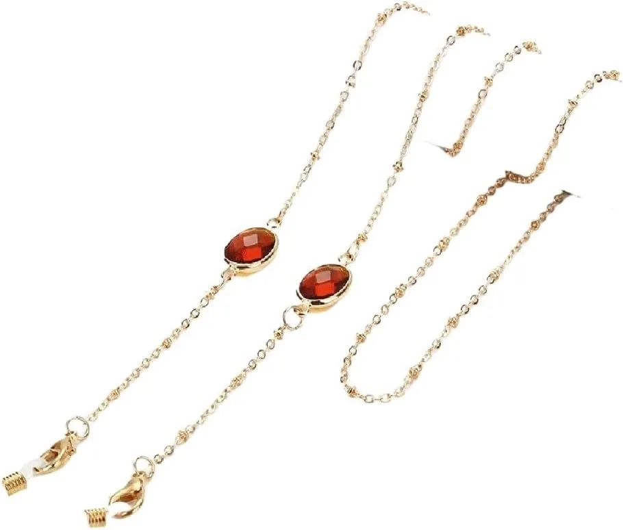 JSEIAJB Metal Neck Rope Glasses Chain Pearl Women's Watch Strap Hanger