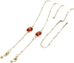 JSEIAJB Metal Neck Rope Glasses Chain Pearl Women's Watch Strap Hanger
