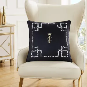 Juicy Couture Square One Piece Living Room and Bedroom Décor, Premium Throw Pillow, 20"x20", Lattice Black