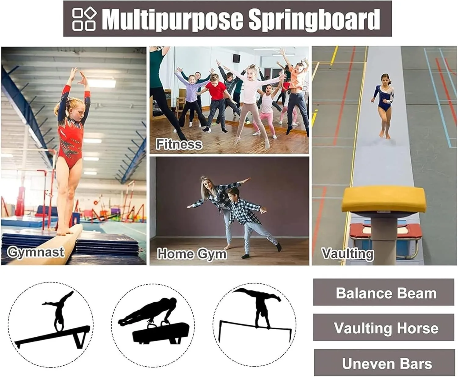 Junior Portable Curved Gymnastic Springboard, Children Beginner Springboards, Stable & Anti-Tear Spring Board, for School, Home Gym (Orange 80X50cm)
