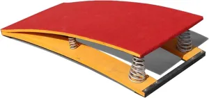 Junior Portable Curved Gymnastic Springboard, Children Beginner Springboards, Stable & Anti-Tear Spring Board, for School, Home Gym (Orange 80X50cm)