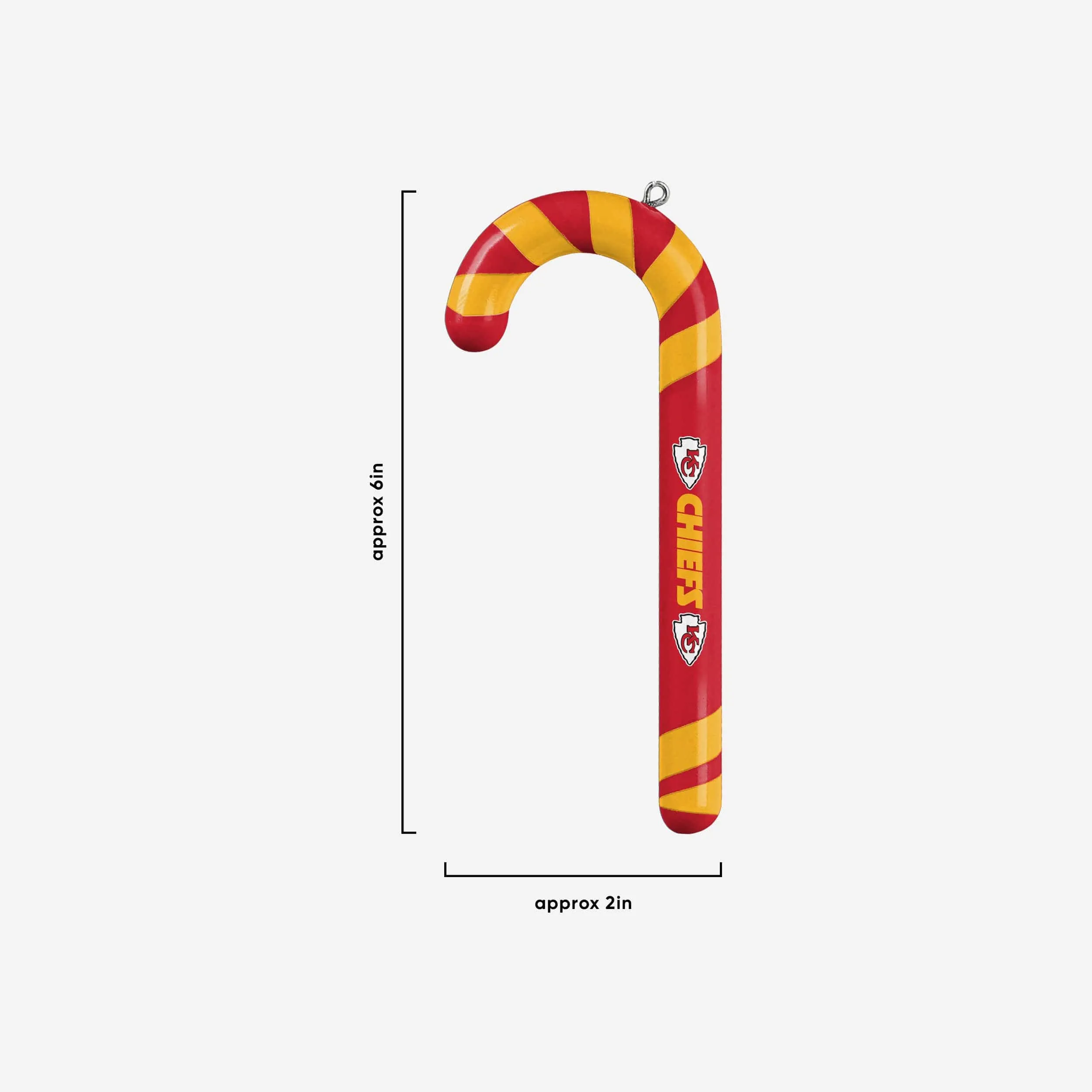 Kansas City Chiefs 12 Pack Candy Cane Ornament Set