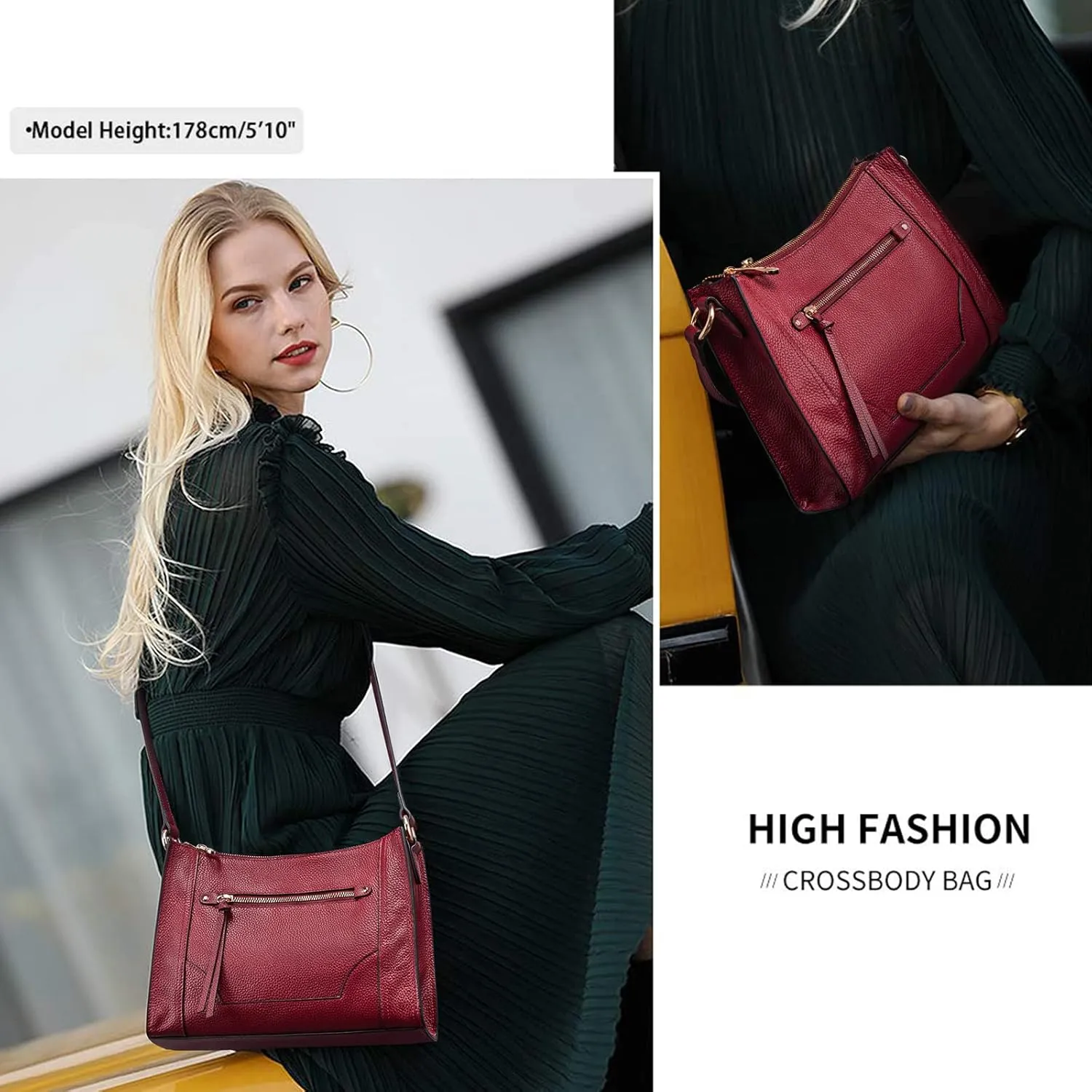 Kattee Leather Purses and Handbags for Women Crossbody Stachel Shoulder Bags