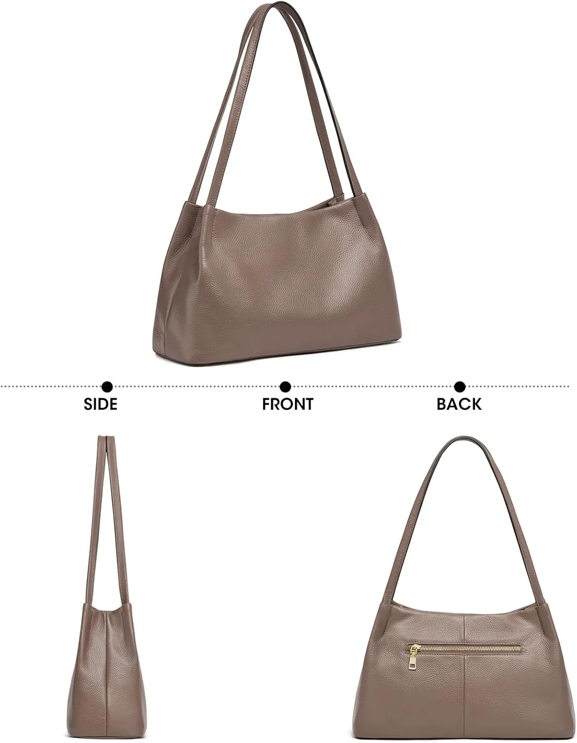 Kattee Leather Purses and Handbags for Women, Soft Genuine Leather Shoulder Hobo Bags with Top Magnetic Snap Closure