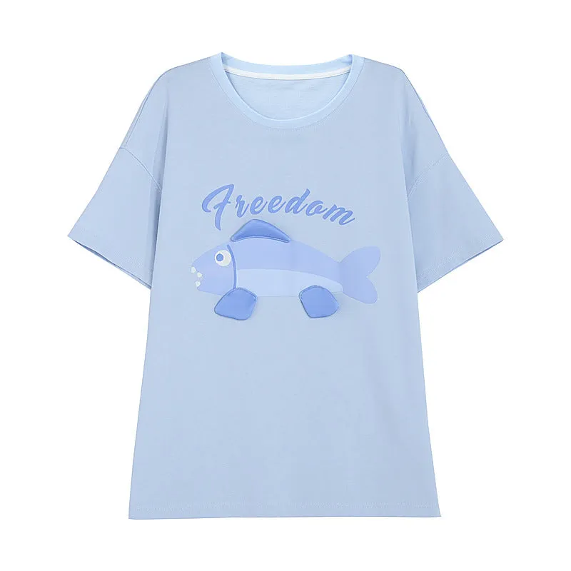 Kawaii Candy Cartoon Animal Print T-shirt