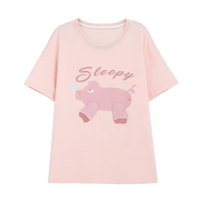 Kawaii Candy Cartoon Animal Print T-shirt