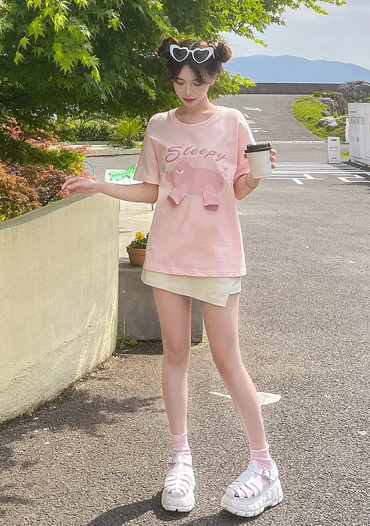 Kawaii Candy Cartoon Animal Print T-shirt