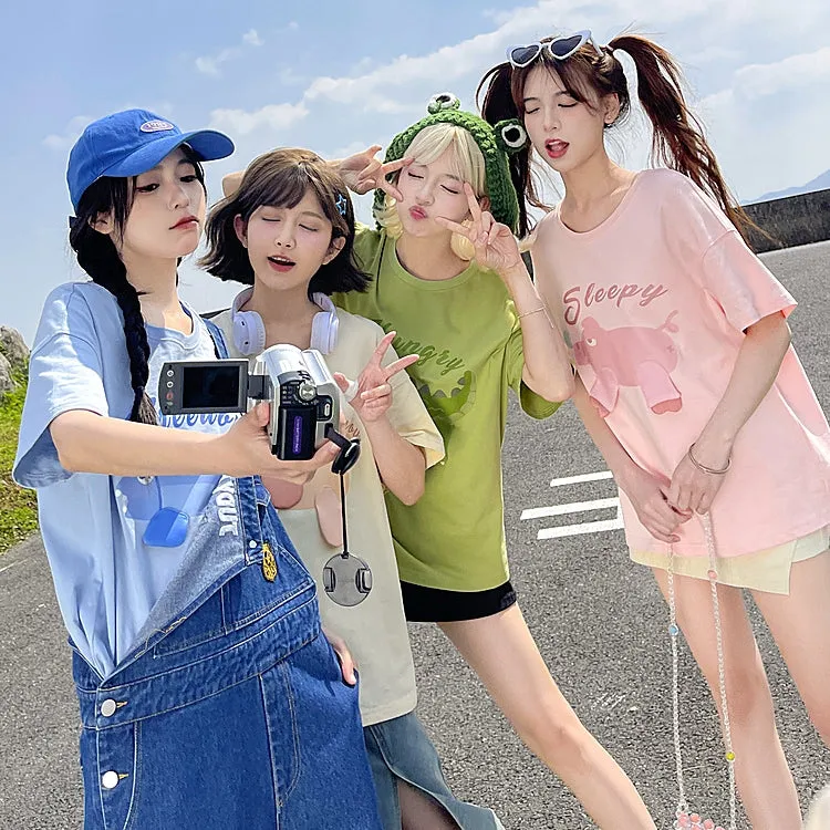 Kawaii Candy Cartoon Animal Print T-shirt