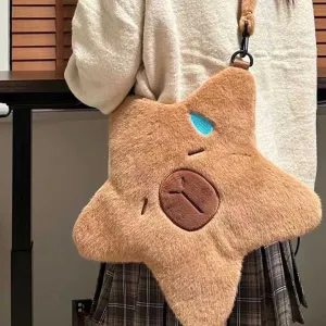 Kawaii Star Capybara Crossbody Shoulder Bag Plush