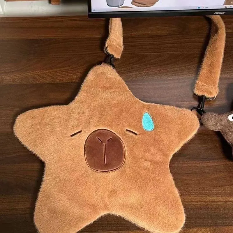 Kawaii Star Capybara Crossbody Shoulder Bag Plush