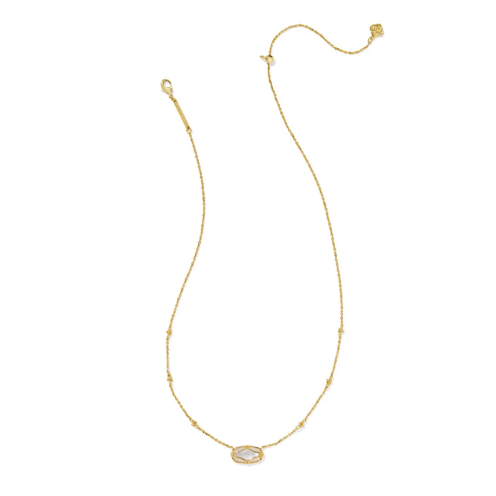 Kendra Scott Elisa Lattice Frame Short Pendant Necklace