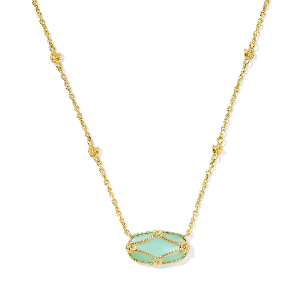 Kendra Scott Elisa Lattice Frame Short Pendant Necklace
