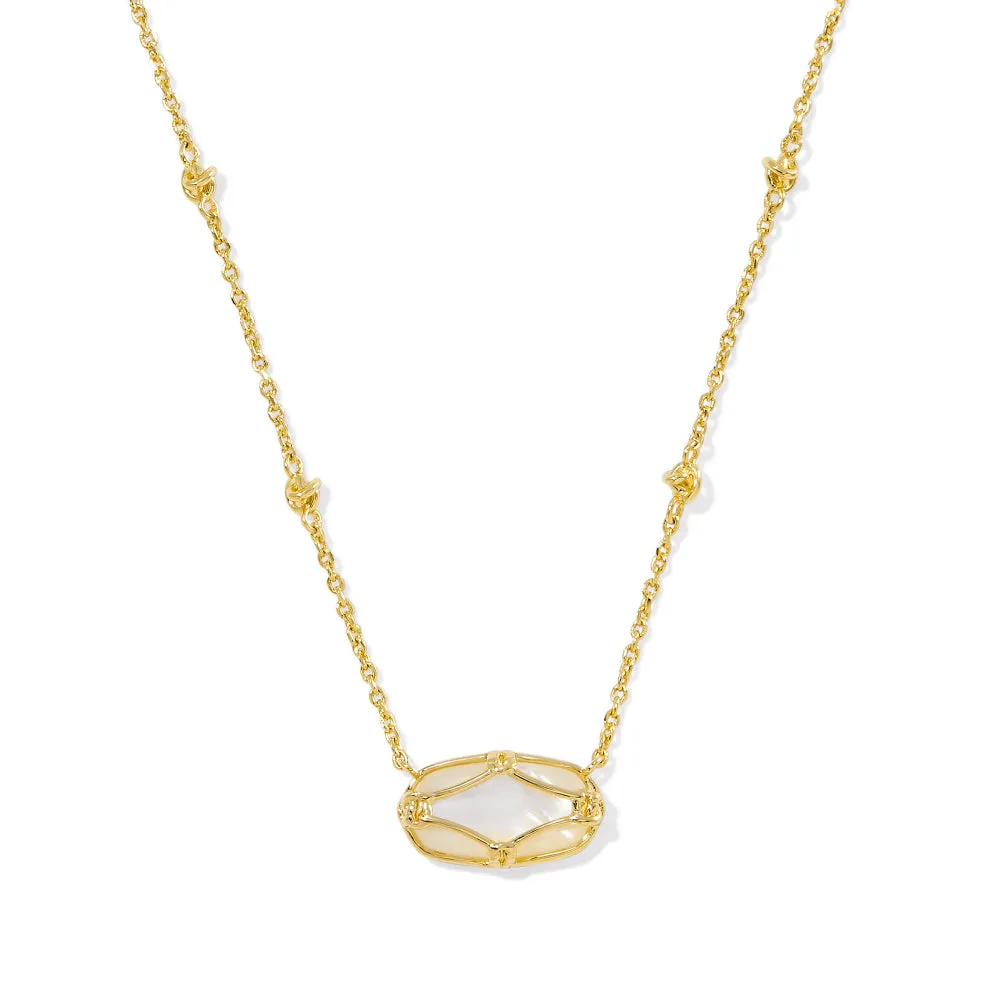 Kendra Scott Elisa Lattice Frame Short Pendant Necklace