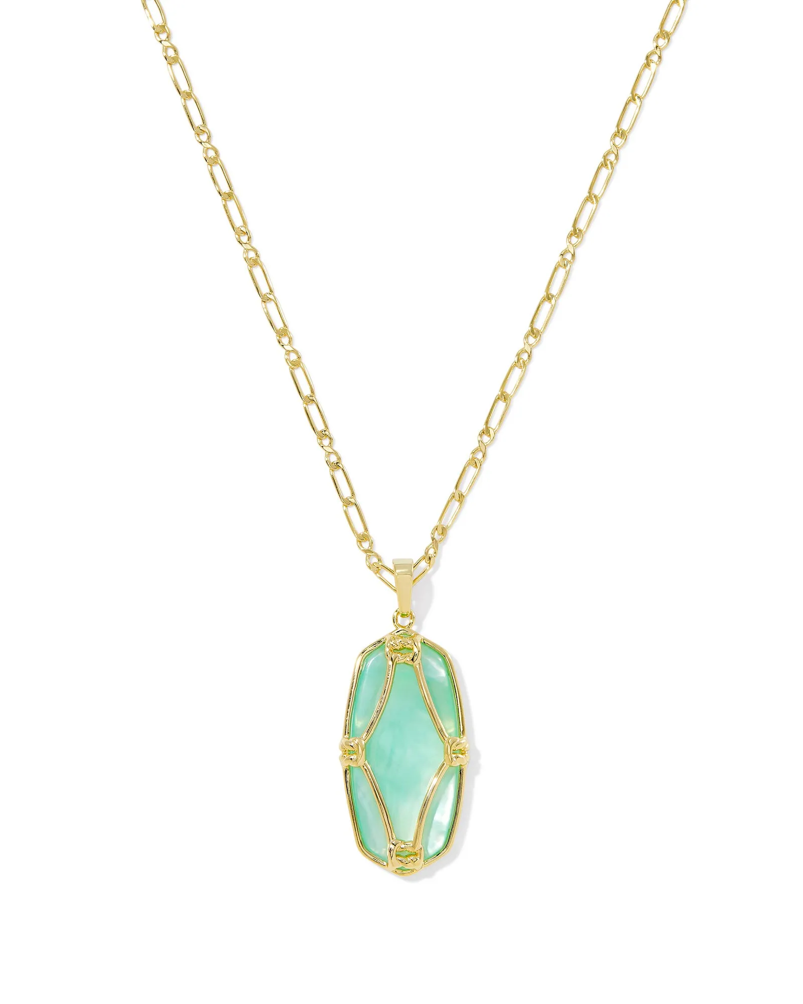 Kendra Scott Elle Lattice Frame Large Long Pendant Necklace