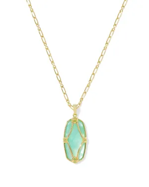 Kendra Scott Elle Lattice Frame Large Long Pendant Necklace