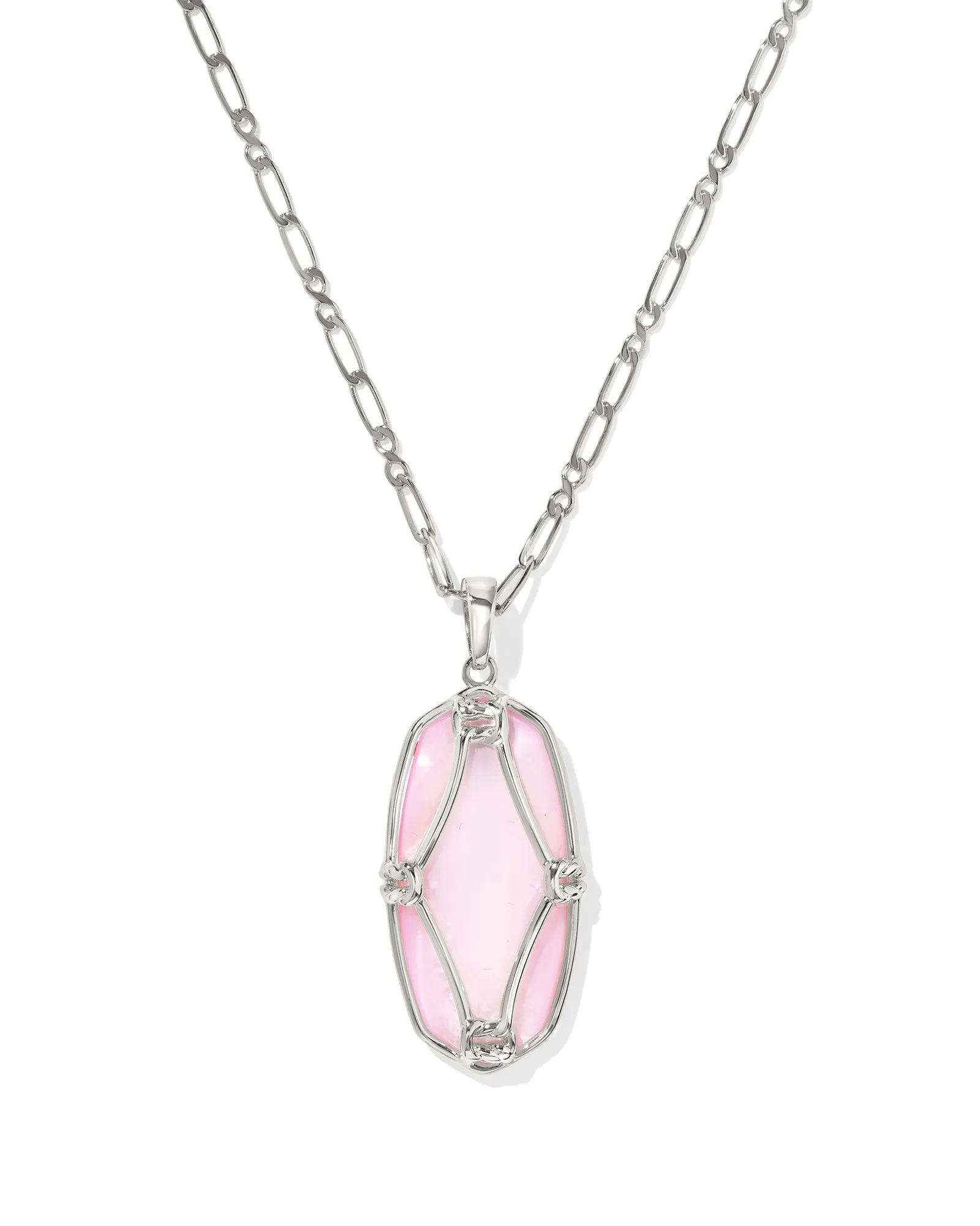 Kendra Scott Elle Lattice Frame Large Long Pendant Necklace