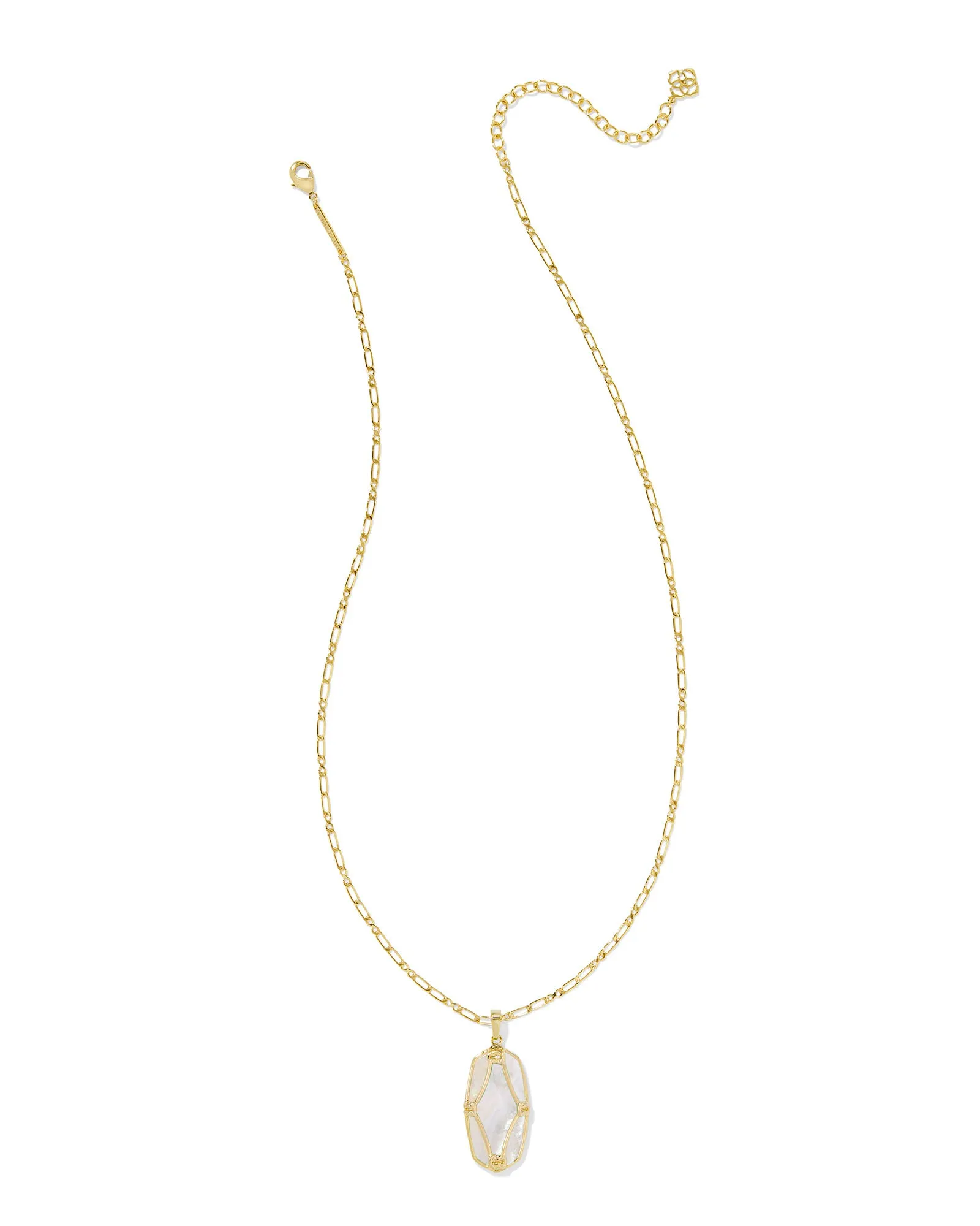 Kendra Scott Elle Lattice Frame Large Long Pendant Necklace