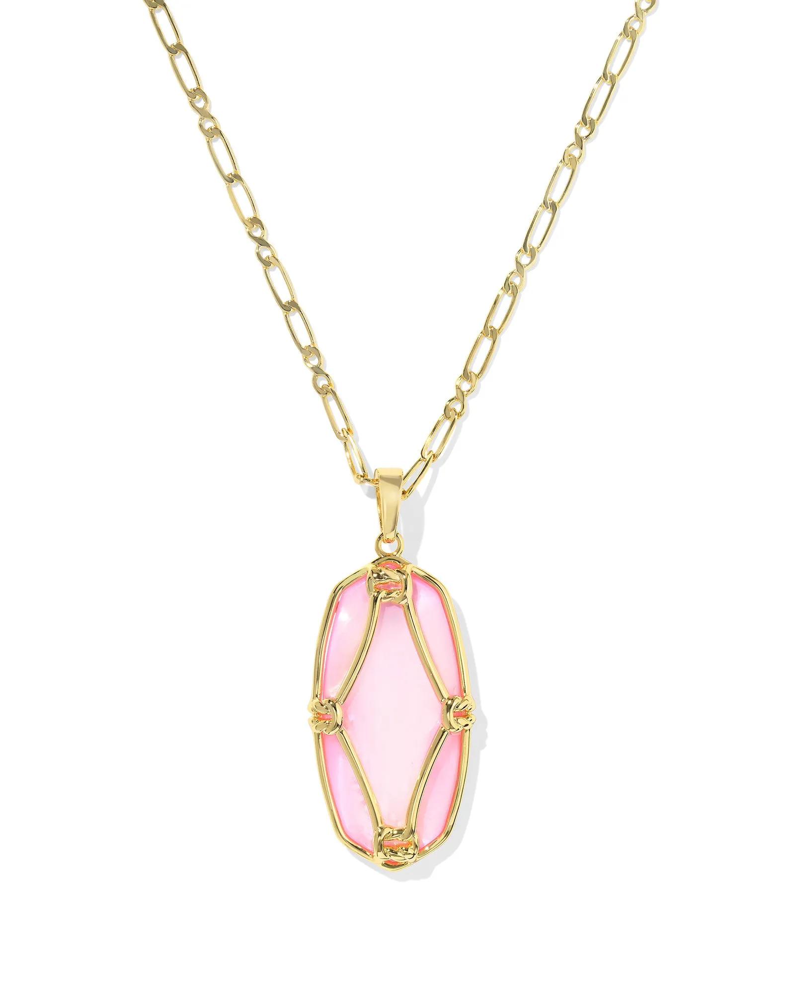 Kendra Scott Elle Lattice Frame Large Long Pendant Necklace