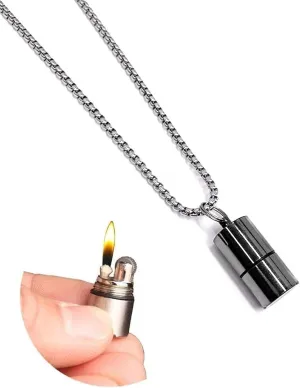 (Kerosene Not Included) Soft Flame Kerosene Lighter Retro Portable Metal Kerosene Lighter! Cylindrical Shape Lighter Portable Metal Waterproof Lighter(Small)