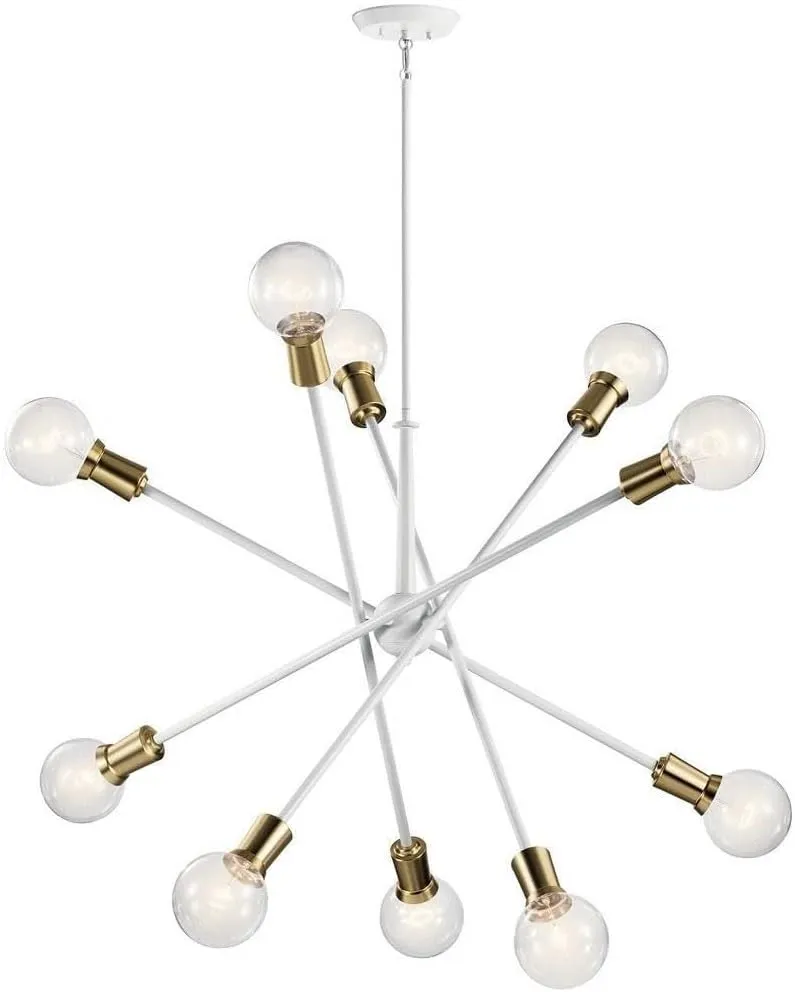 Kichler 43119WH Armstrong Pendant, 10-Light 1000 Total Watts, White