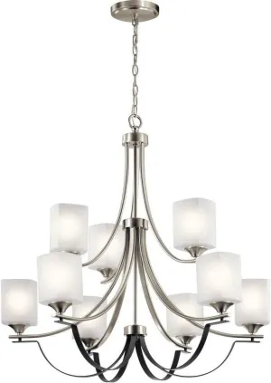 Kichler 52277NI Tula Chandelier, 9-Light 675 Total Watts, Brushed Nickel