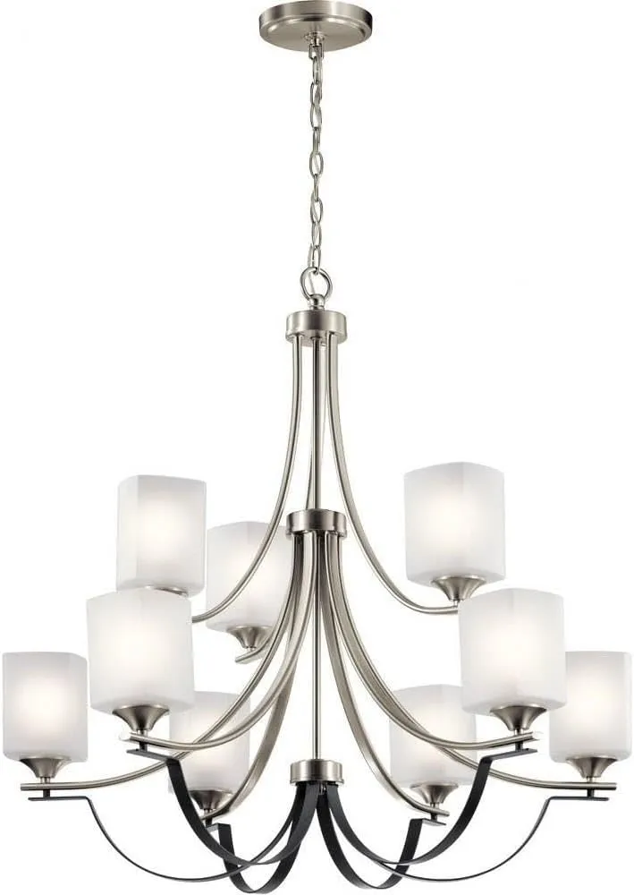 Kichler 52277NI Tula Chandelier, 9-Light 675 Total Watts, Brushed Nickel
