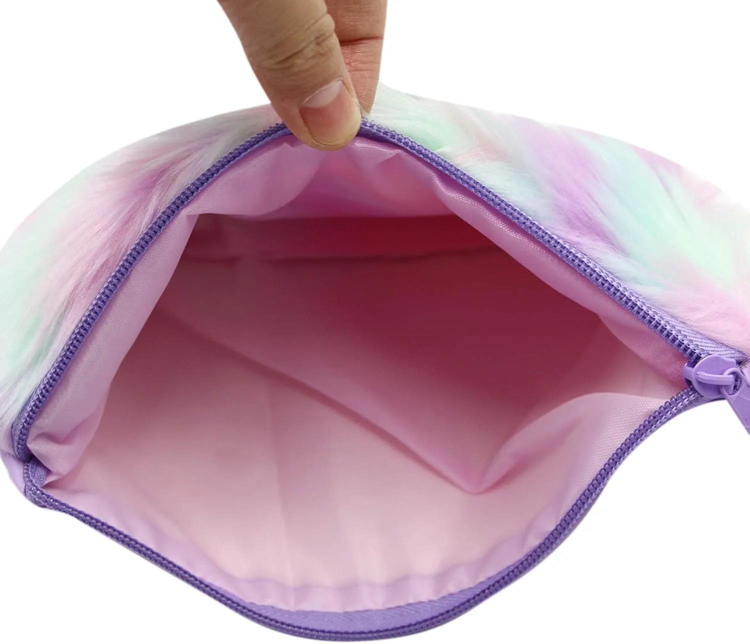 Kids Girls Fluffy Crossbody Purse Fuzzy Bag Plush Tie Dye Rainbow Shoulder Bag Handbag Wallet