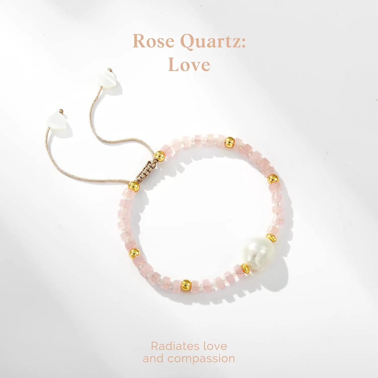 KissYan Healing Crystal Bracelet with Irregular Pearl for Women, Natural Semi-Precious Gemstones Adjustable Beads Bracelet Genuine Freshwater Cultured Pearl Meditation Spiritual Gifts