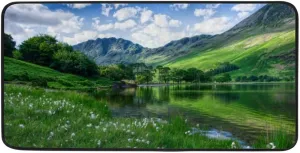 Kitchen Rug Runner Long Floor Mat Mountain Valley Spring Green Hills Soft Bath Carpet Non-Slip Washable Decoration Living Room Home 39×20 Inch