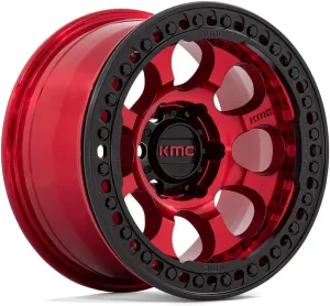 KMC Wheels KM237 17X9 5X5.0 C-RED-BLK-RG -12MM - KM237QB17905012N