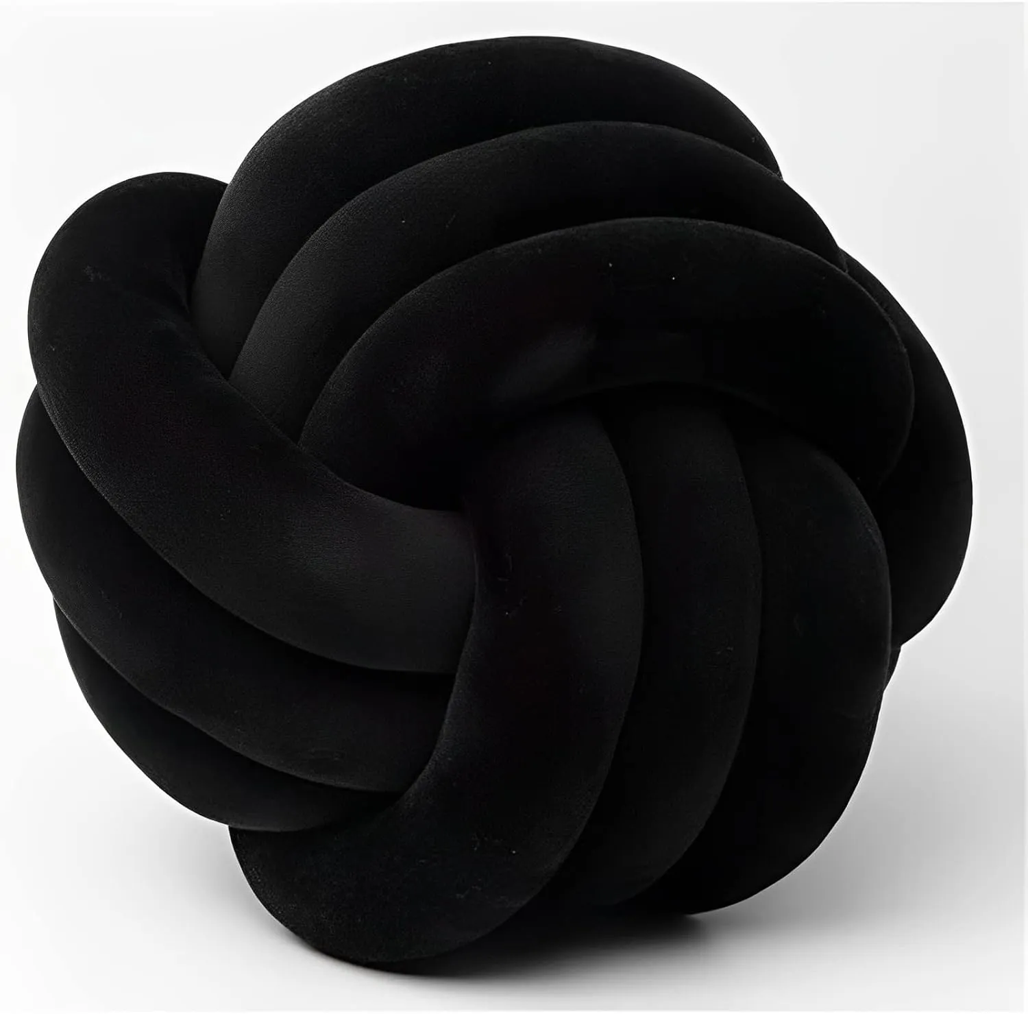 Knot Ball Pillows, Round Throw Pillow Cushion Home Decoration Soft Plush Pillow, Throw Knotted Ball Pillow Handmade Children Room Decoration Round Plush Toy Pillow (Black,8.5"/22cm)