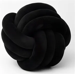 Knot Ball Pillows, Round Throw Pillow Cushion Home Decoration Soft Plush Pillow, Throw Knotted Ball Pillow Handmade Children Room Decoration Round Plush Toy Pillow (Black,8.5"/22cm)