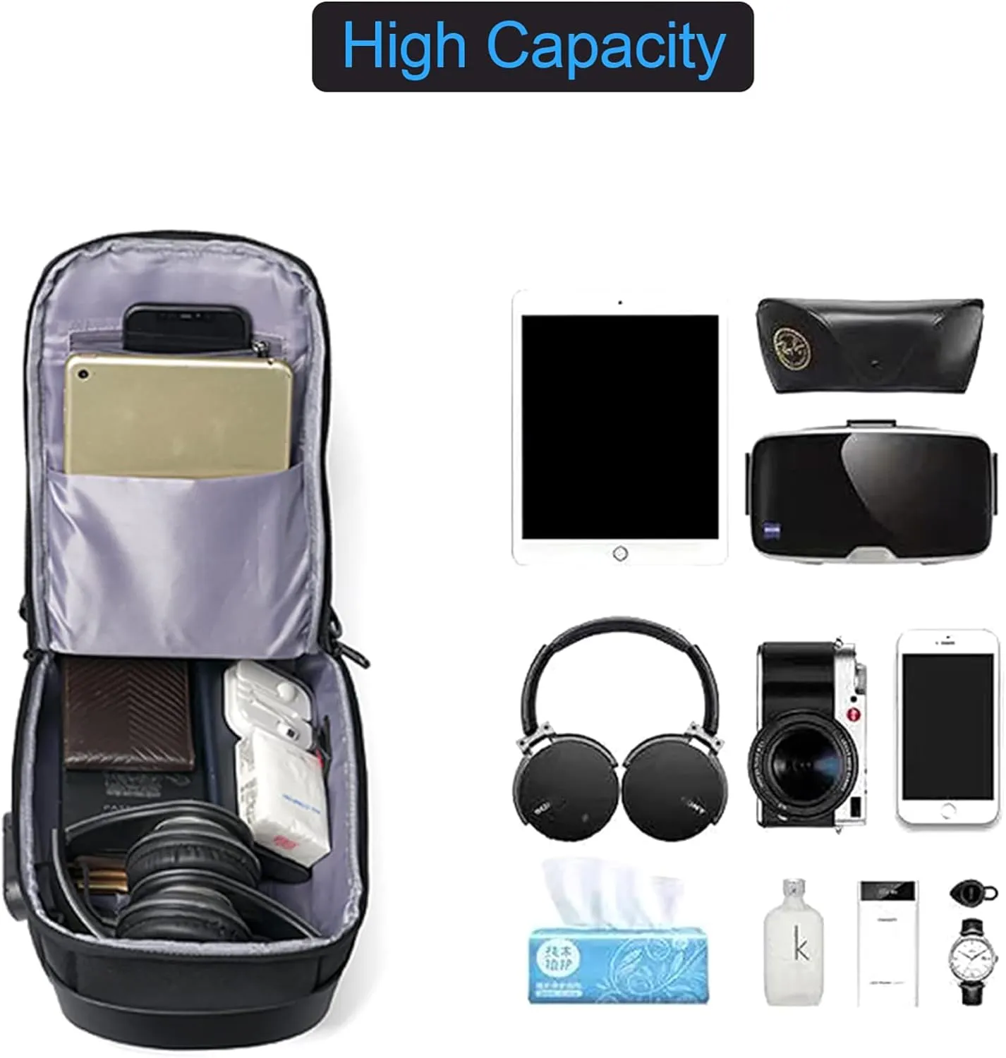 Konelia Anti-Theft Sling Chest Bag Backpack Waterproof Crossbody Shoulder Bag Travel Casual Daypack with USB Charge Port