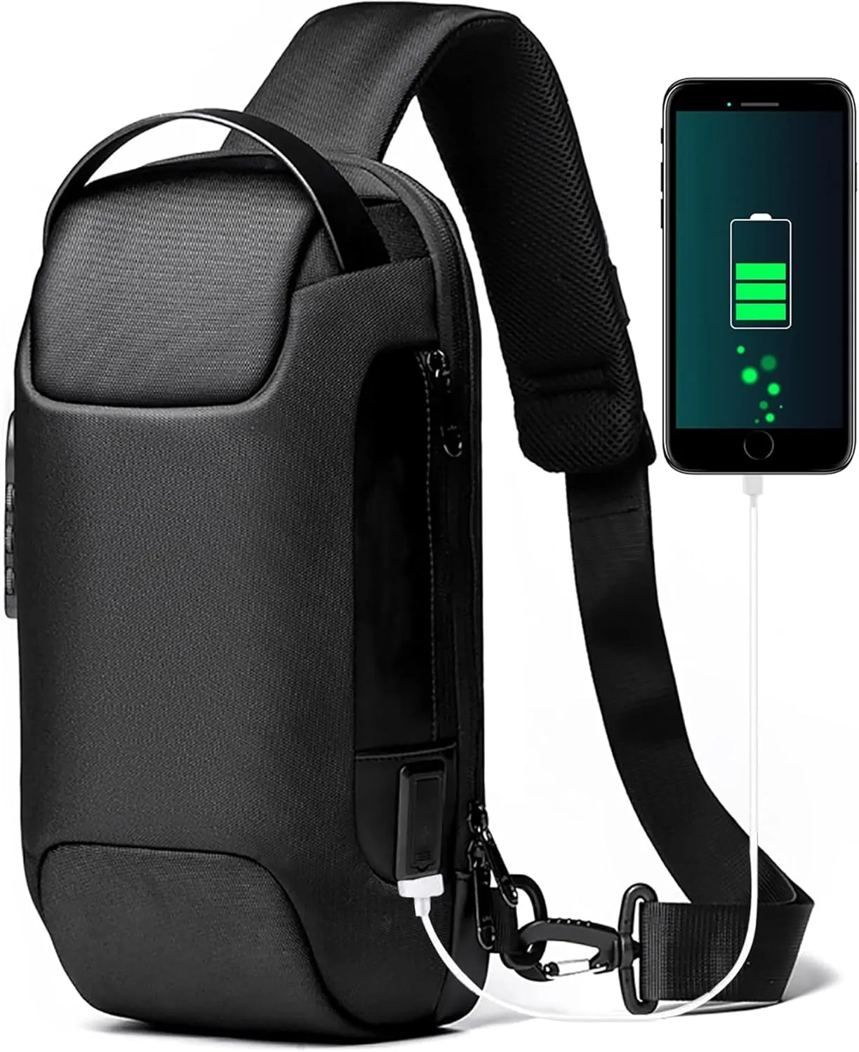 Konelia Anti-Theft Sling Chest Bag Backpack Waterproof Crossbody Shoulder Bag Travel Casual Daypack with USB Charge Port