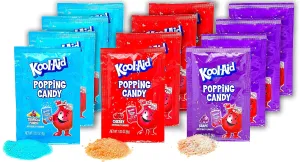 Kool-Aid Popping Candy Variety Pack of 12 – Kool-Aid Flavored Crackling Candy - Includes 12 Individually Wrapped Packs – Party Favors, Candy Handouts, Bulk Candy