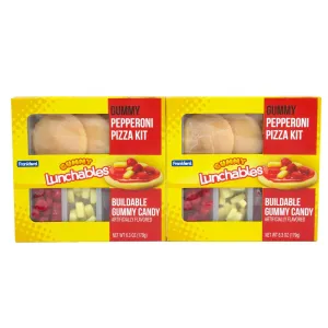 Kraft Lunchables Gummy Candy Pepperoni Pizza Kit, 2pk, 12.6oz, Fruit Flavored, Summer Snacks and Treats