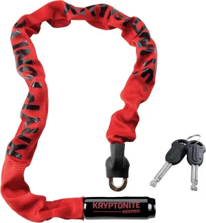 Kryptonite Keeper 785 Bike Chain Lock, 2.8 Feet Long Heavy Duty Anti-Theft Bicycle Chain Lock with Keys for Bike, Motorcycle, Scooter, Bicycle, Door, Gate, Fence,Red, 33.5 Inch