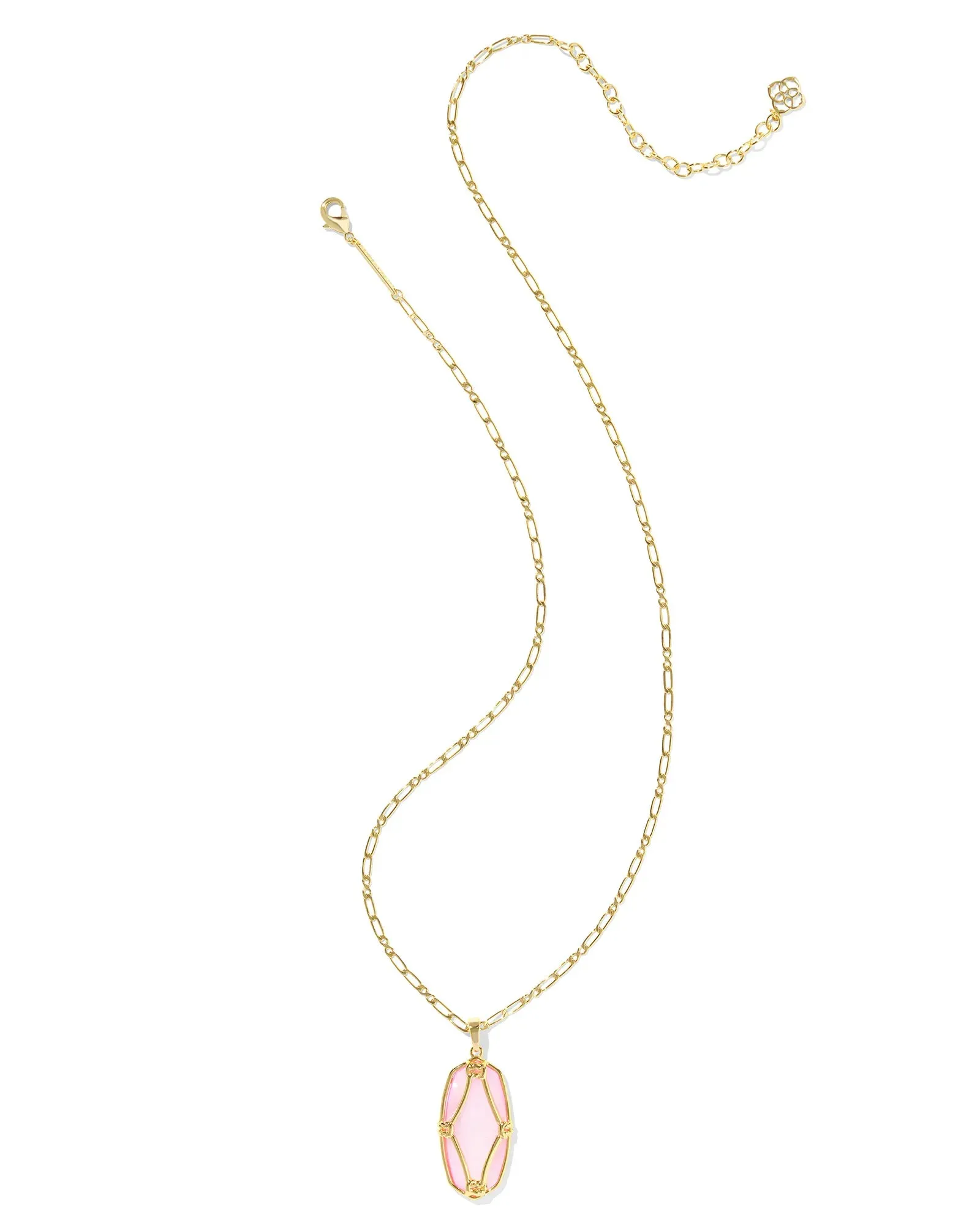 KS Elle Lattice Frame Large Long Pendant Necklace