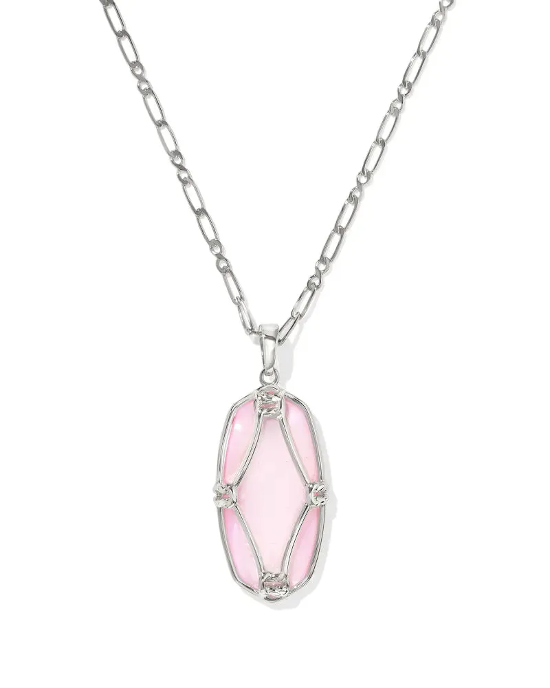 KS Elle Lattice Frame Large Long Pendant Necklace