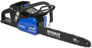KT Kobalt 80-Volt Lithium Ion 18-in Brushless Cordless Electric Chainsaw (Battery Not Included)