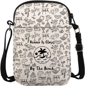 KUIYAI Heaven Is Closer By the Beach Crossbody Bag Beach Trip Gift Be-ach Lover Gift